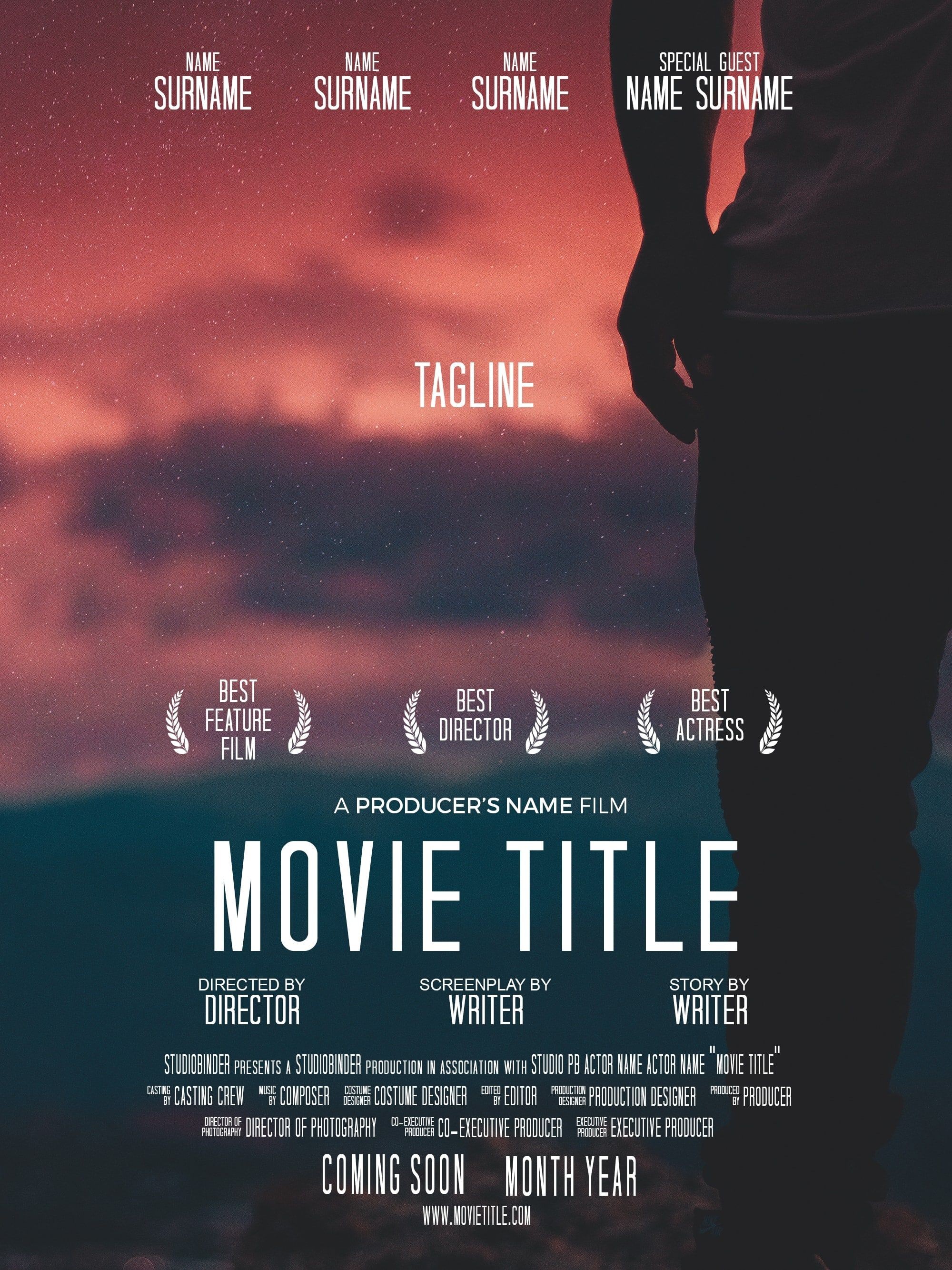 FREE Movie Poster Template For Photoshop Movir Pinterest