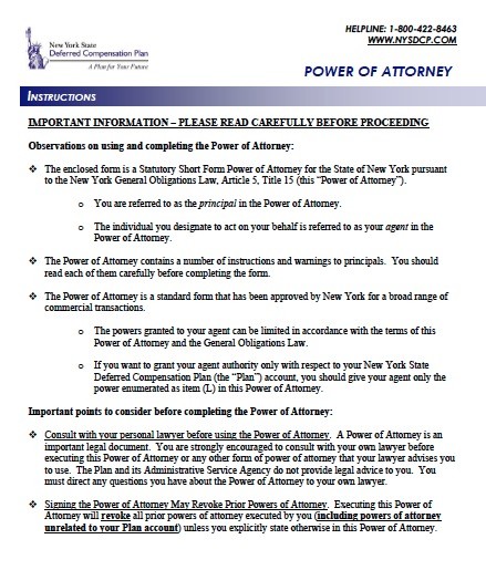 Free New York Power Of Attorney Forms And Templates Poa Template