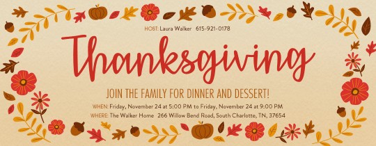 Free Online Thanksgiving Dinner Invitations Evite Com Invitation Template
