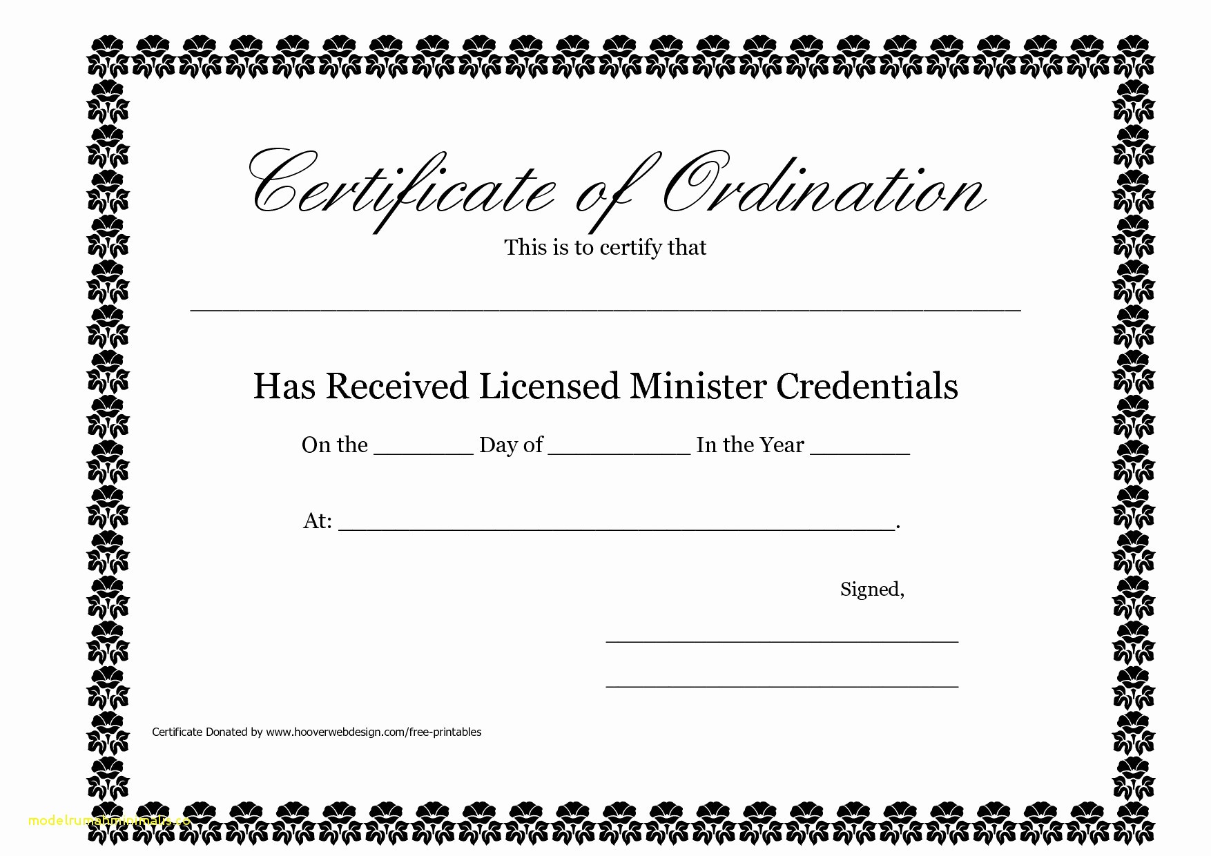 Free Ordination Certificate Template Unique Frame Example