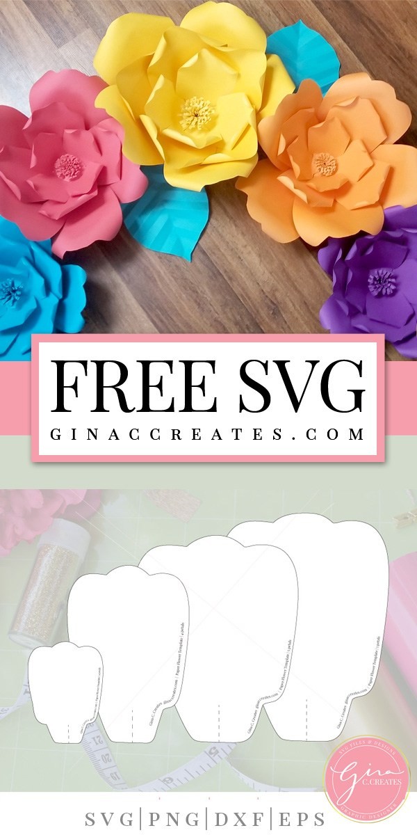 Free Paper Flower Template Printable Cut File Gina C Creates Templates