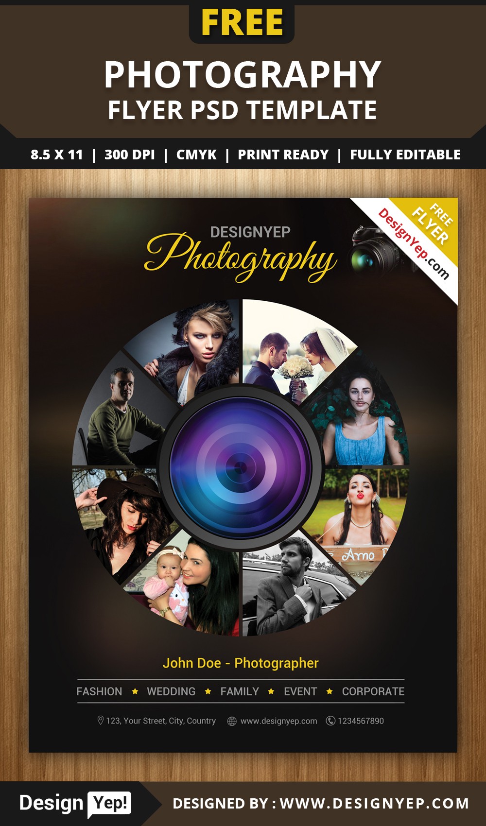 Free Photography Flyer PSD Template DesignYep Psd Templates For