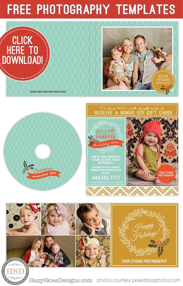 Free Photography Marketing Templates Christmas For
