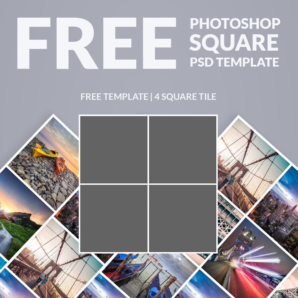 Free Photoshop Template Photo Collage Square Download