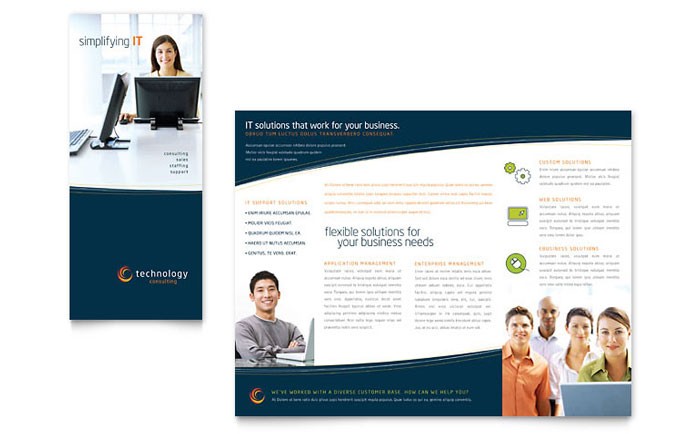 Free PowerPoint Presentation Templates Examples Tri Fold Brochure Template