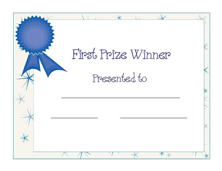 Free Printable Award Certificate Template First Winner Word