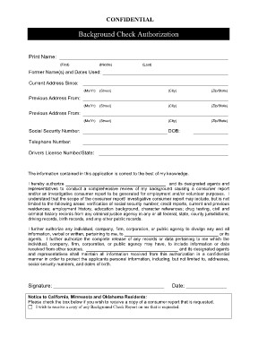 Free Printable Background Check Forms Fill