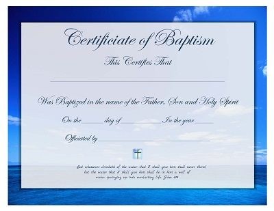 Free Printable Baptism Certificate Template Prayers Quotes Confirmation Certificates