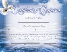 Free Printable Baptism Certificate Template Prayers Quotes Water