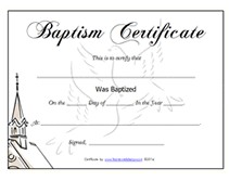 Free Printable Baptism Certificates Blank Template Certificate