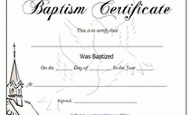Free Printable Baptism Certificates Blank Template With Regard To Certificate