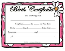 Free Printable Blank Baby Birth Certificates Templates Certificate Images