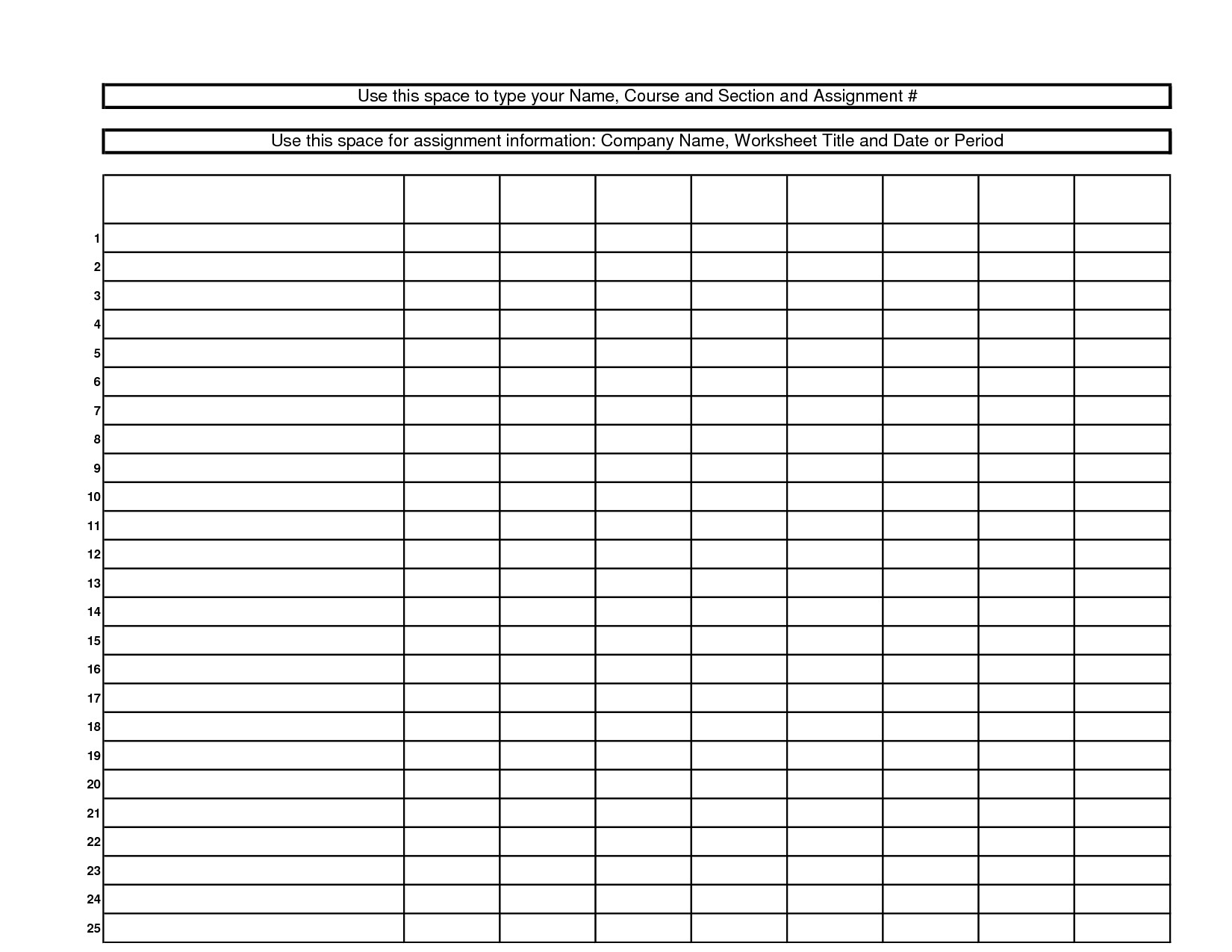 Free Printable Blank Charts Chart Worksheets