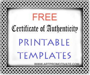 Free Printable Certificate Of Authentication Templates Artpromotivate Art Template