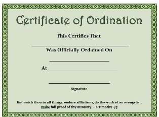 Free Printable Certificate Of Ordination Ordained