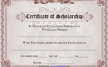 Free Printable Certificate Of Scholarship Awards Blank Templates Formats For Certificates