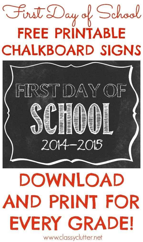 Free Printable Chalkboard Sign 20 First Day Of Signs