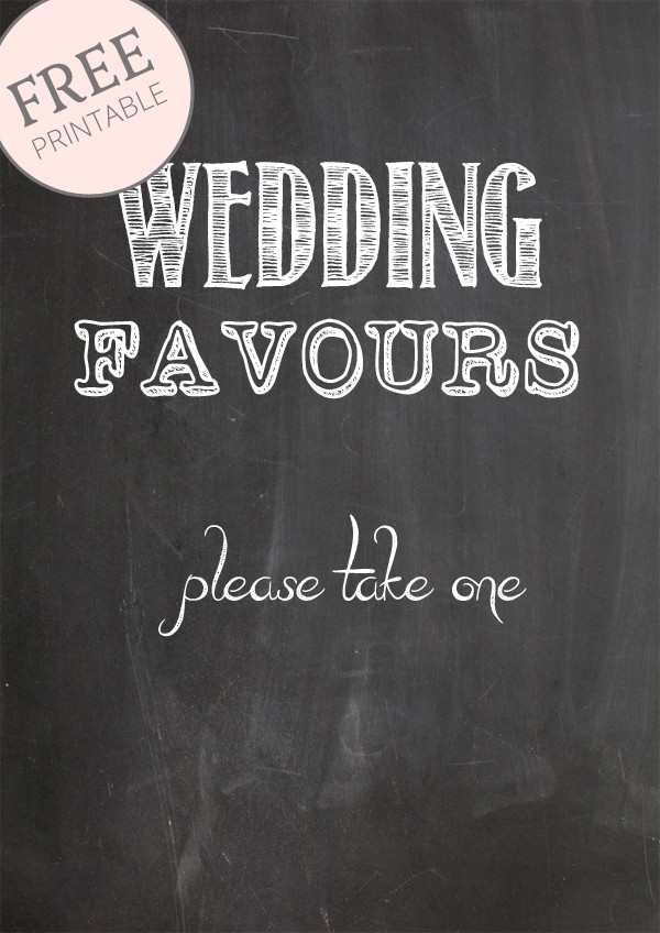 Free Printable Chalkboard Signs Wedding Favour