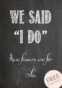 Free Printable Chalkboard Signs Wedding Favours Just For Me