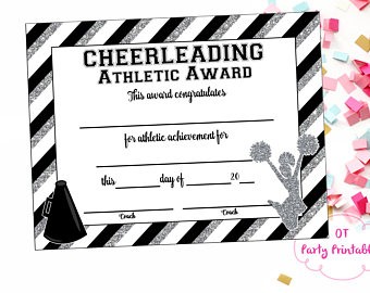 Free Printable Cheerleading Certificate S Best Of Design
