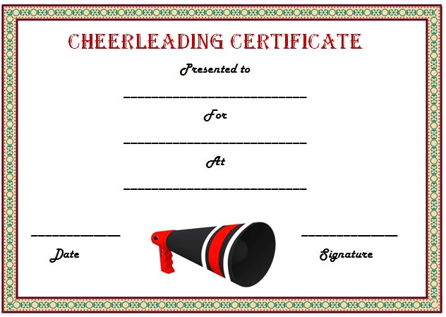 Free Printable Cheerleading Certificate Templates Cheer Ideas