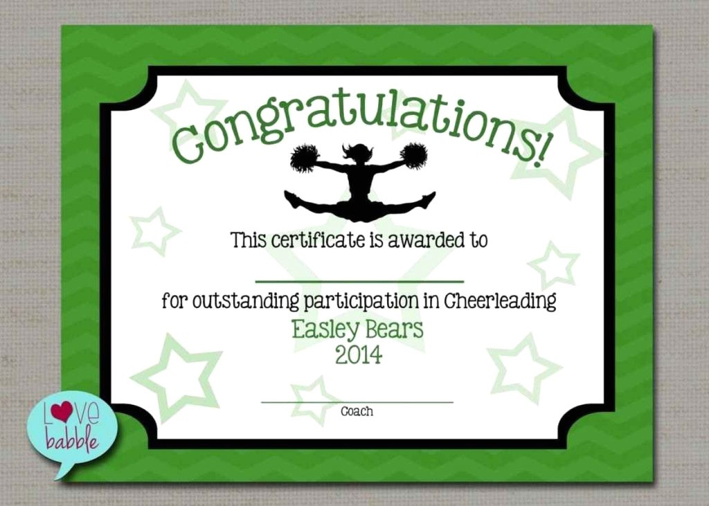 Free Printable Cheerleading Certificate