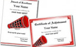 Free Printable Cheerleading Certificates Certificate Templates