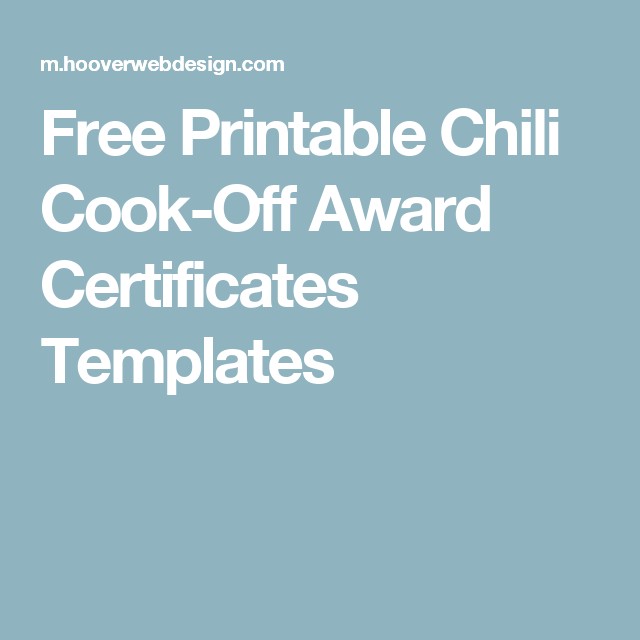 Free Printable Chili Cook Off Award Certificates Templates Certificate Template