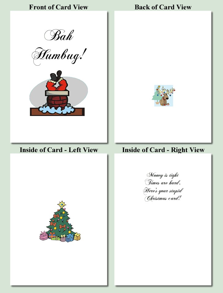 Free Printable Christmas Cards Bah Humbug Design Photo Card