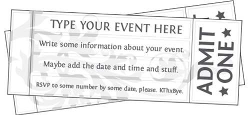 Free Printable Event Ticket Template To Customize Auction Fake