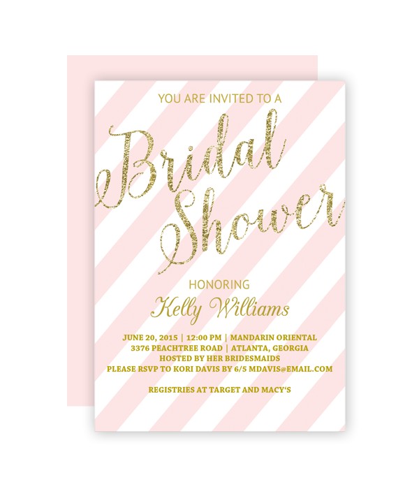 Free Printable Glitter Bridal Shower Invitation Templates Wedding