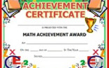 Free Printable Math Achievement Awards Certificates Templates Children S Award