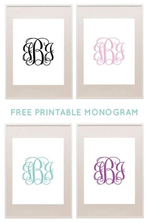 Free Printable Monograms Templates Vastuuonminun Sunshineyoga Us Initials