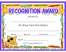 Free Printable Most Likely To Blank Awards Certificates Templates Family Reunion