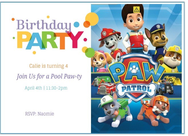 FREE Printable Paw Patrol Birthday Invitation Ideas
