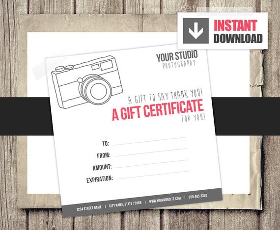 Free Printable Photography Gift Certificate Template Ideas