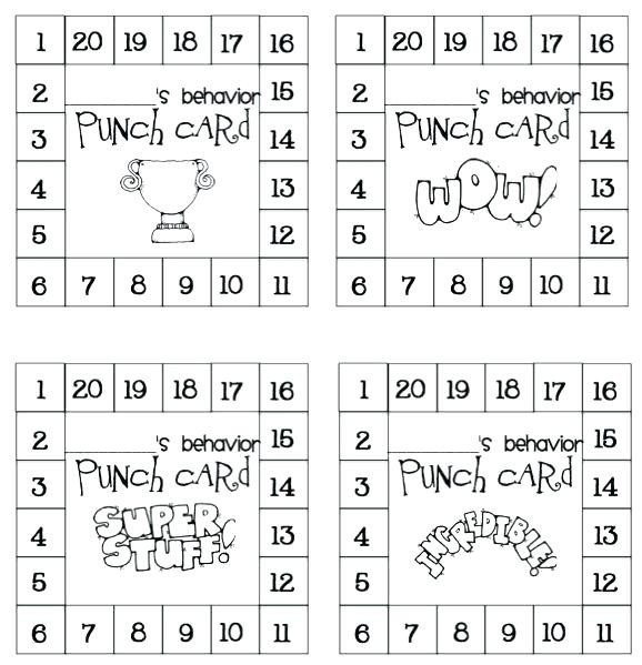 Free Printable Punch Card Template Cards