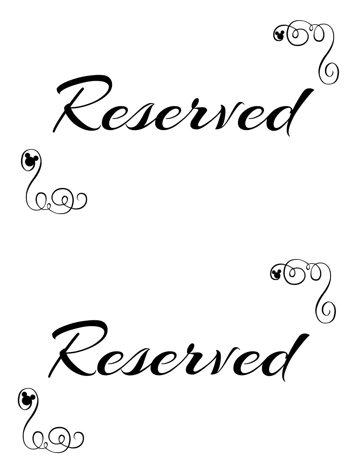 Free Printable Reserved Seating Signs For Your Wedding