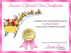 FREE Printable Santa S Official Nice Certificate Template