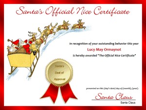 FREE Printable Santa S Official Nice Certificate Template