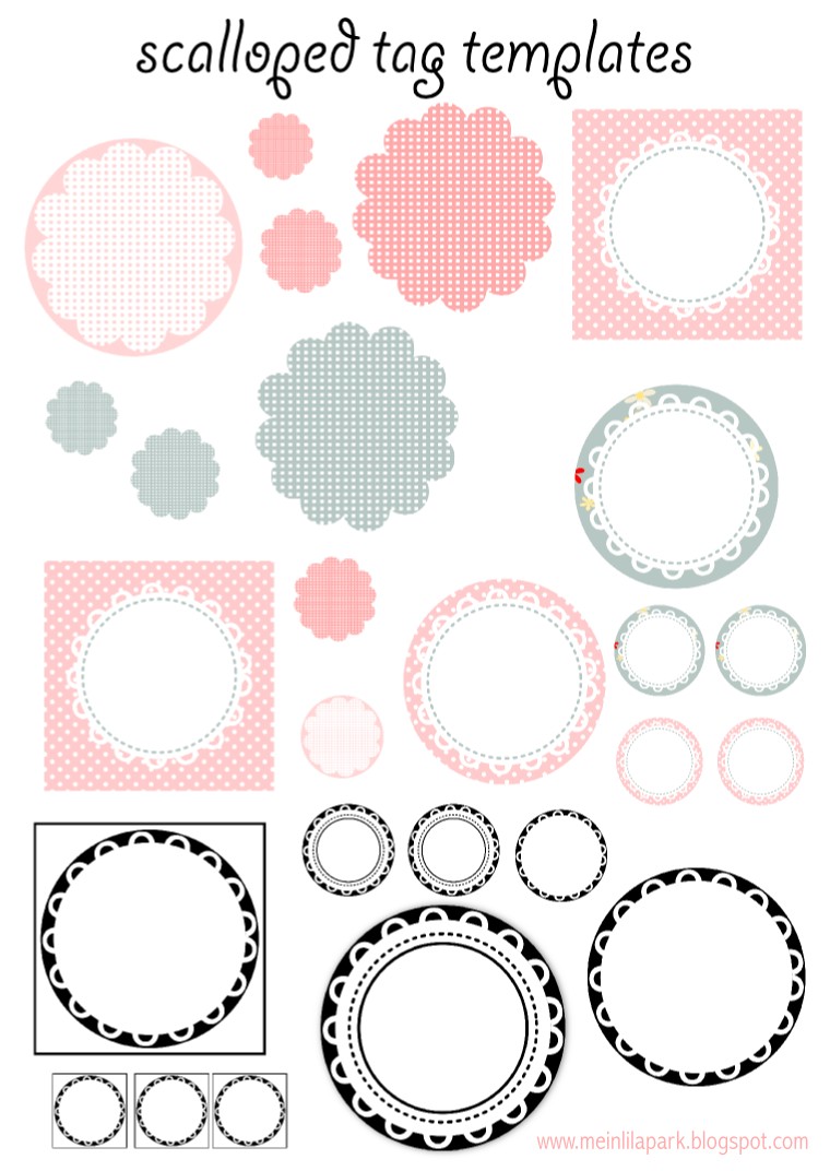 Free Printable Scalloped Tag Templates Muschelrand Etiketten Template