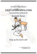 Free Printable Sports Certificates And Awards Karate Templates