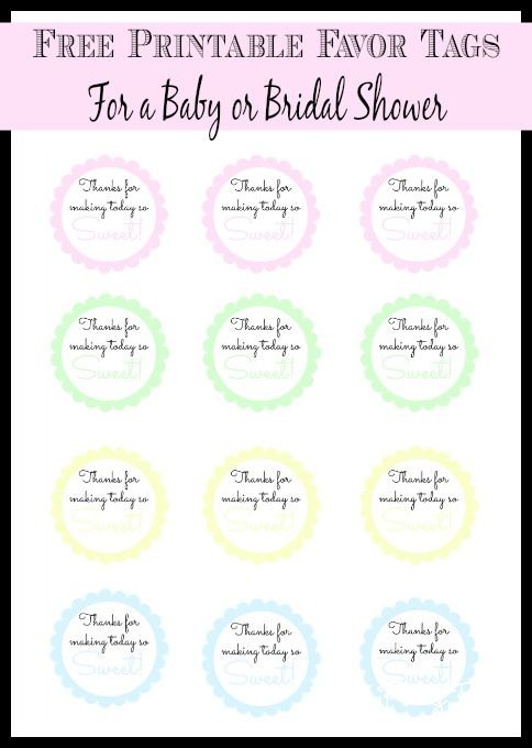 Free Printable Thank You Tag For A Baby Or Bridal Shower Add With