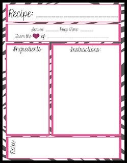 FREE PRINTABLES 4 Layouts For Full Page Recipe Book Binder Free