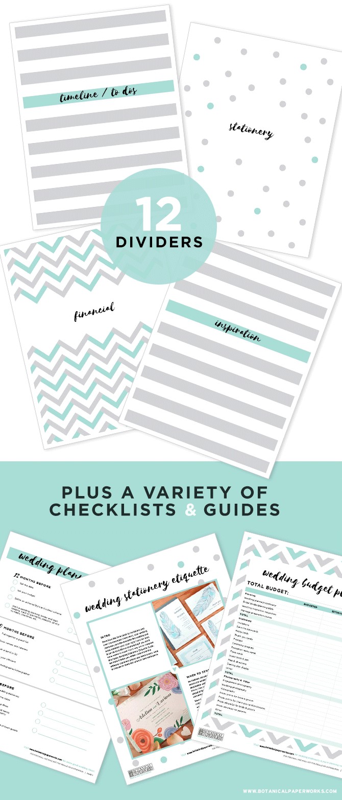 Free Printables NEW Wedding Planning Binder Download With Extra Printable Planner Templates