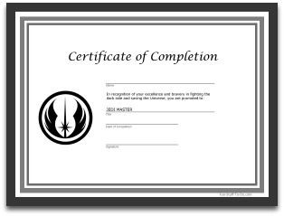Free Printables Star Wars Jedi Certificate Party
