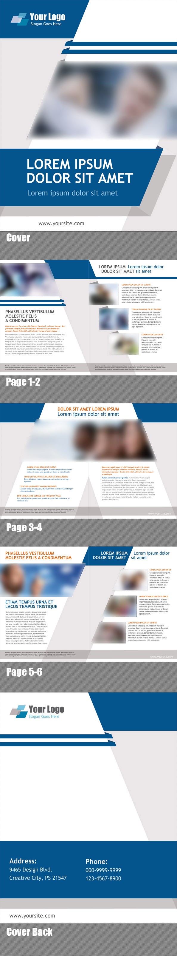 Free PSD Booklet Template 8 Pages Files Psd