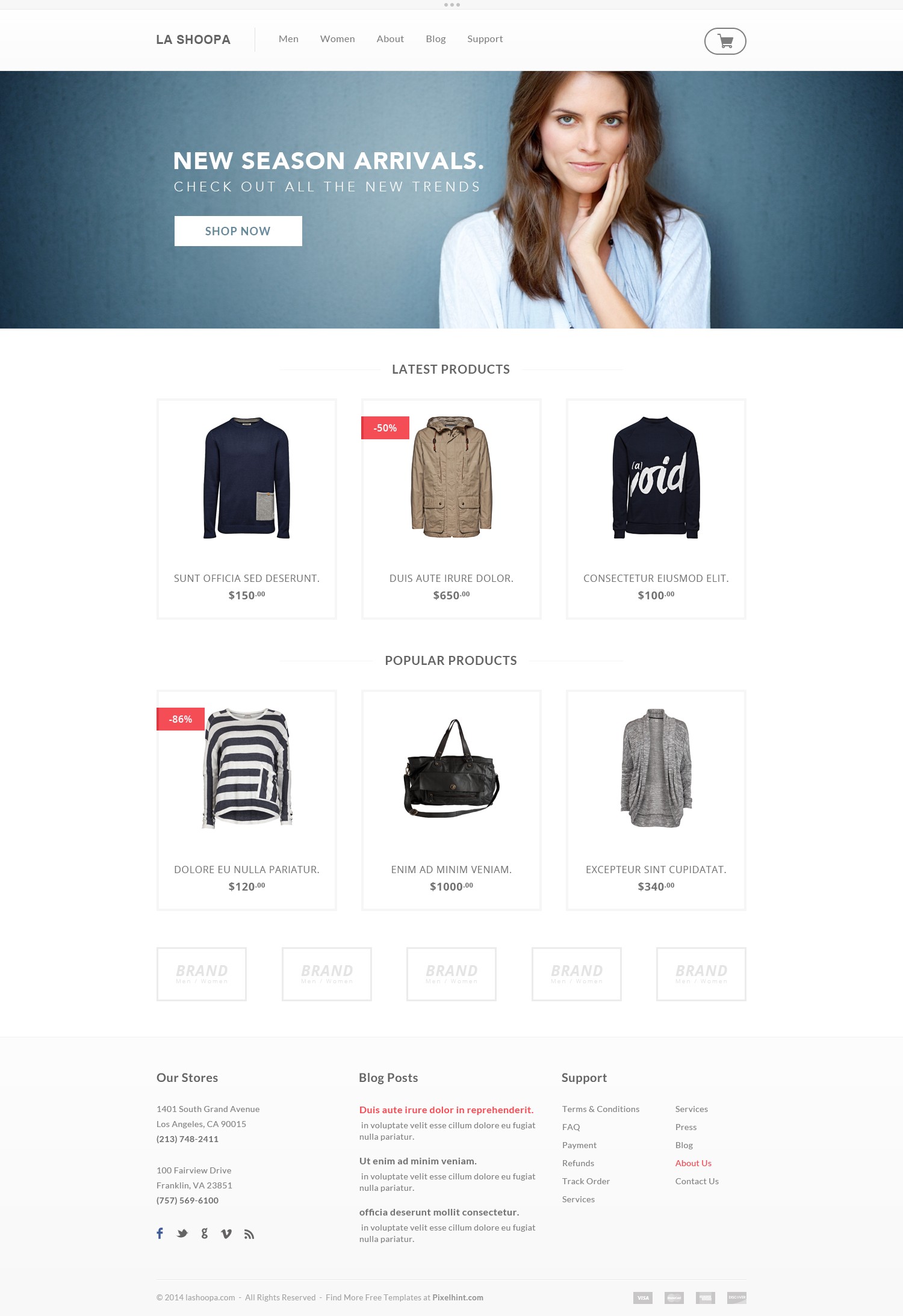 Free PSD ECommerce Website Template Ecommerce