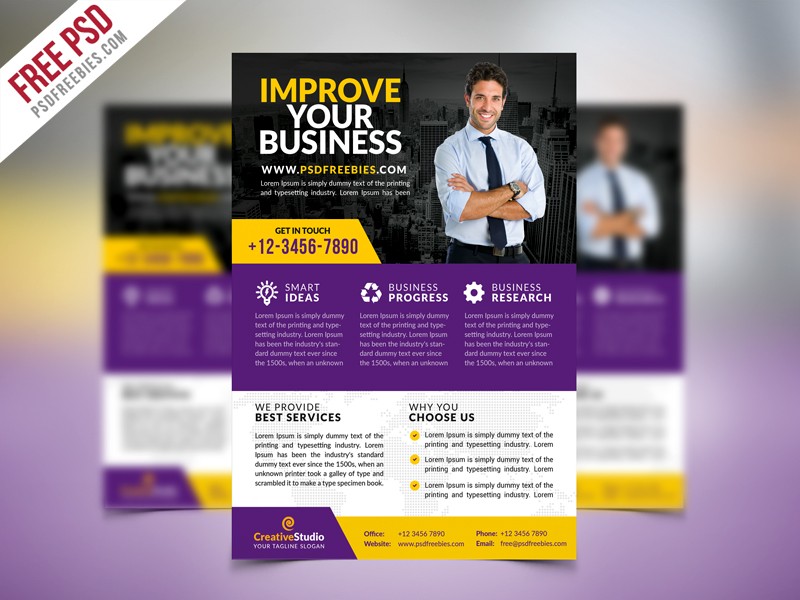 Free PSD Multipurpose Corporate Business Flyer Template By