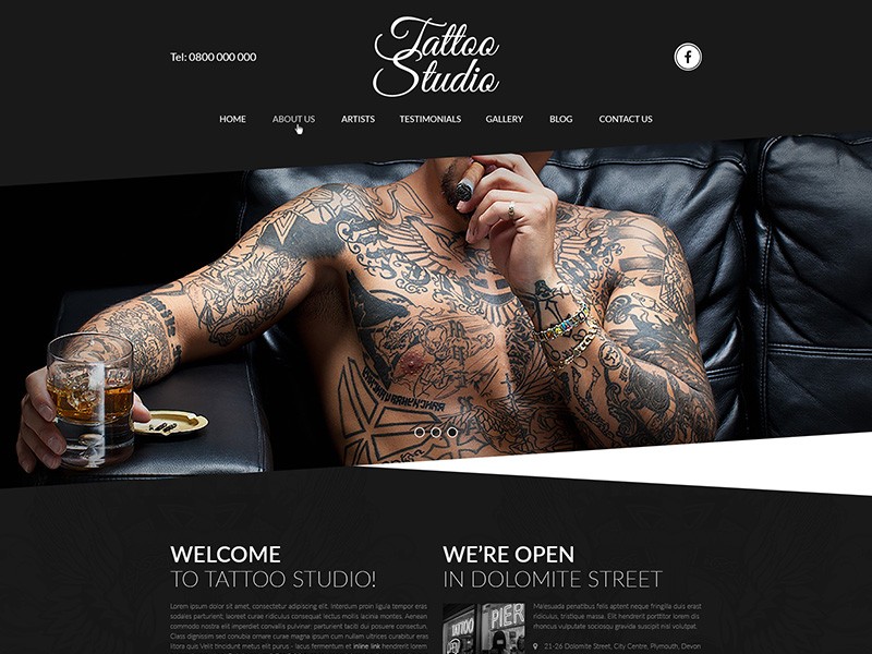 Free PSD Template Tattoo Website By RobbyDesigns
